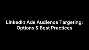 LinkedIn Ads Audience Targeting: Options & Best Practices